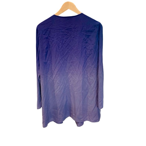 Eileen Fisher Silk Ombré Blue Cardigan Women’s Size Large 100% Silk - Picture 3 of 8